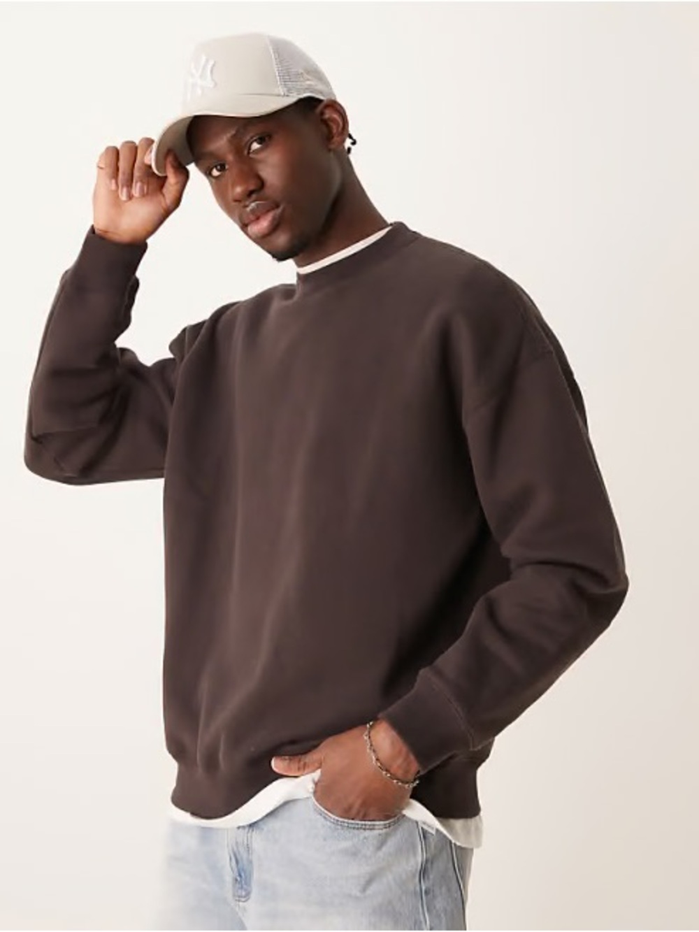 Abercrombie&Fitch Men's Crewneck Sweater in Dark Brown
